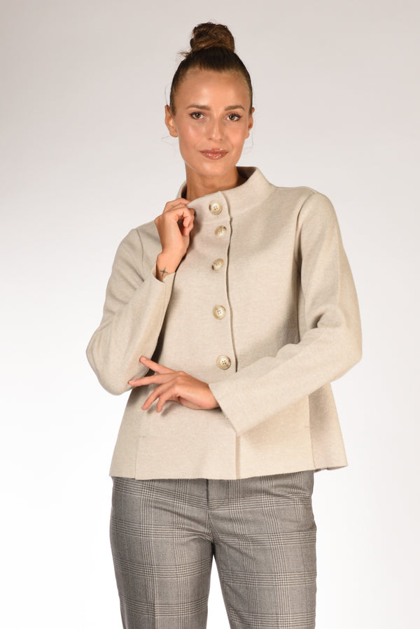 Anne Claire Giacca In Maglia Beige Donna