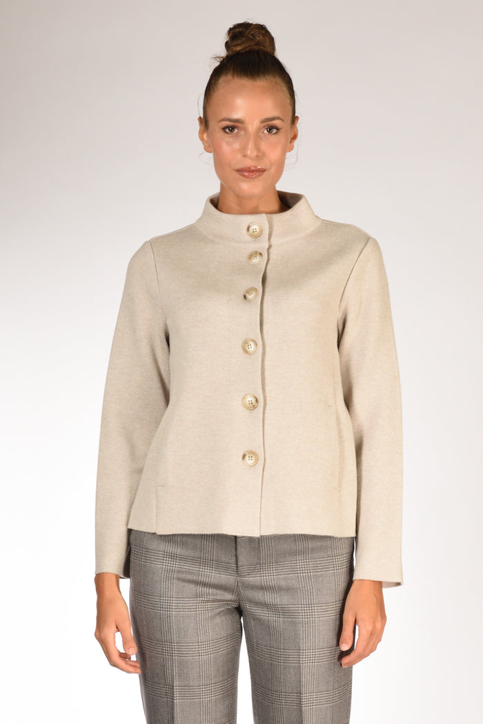 Anne Claire Giacca In Maglia Beige Donna - 2