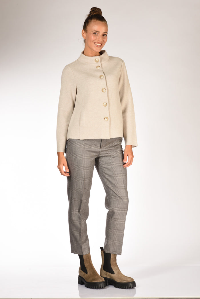 Anne Claire Giacca In Maglia Beige Donna - 4