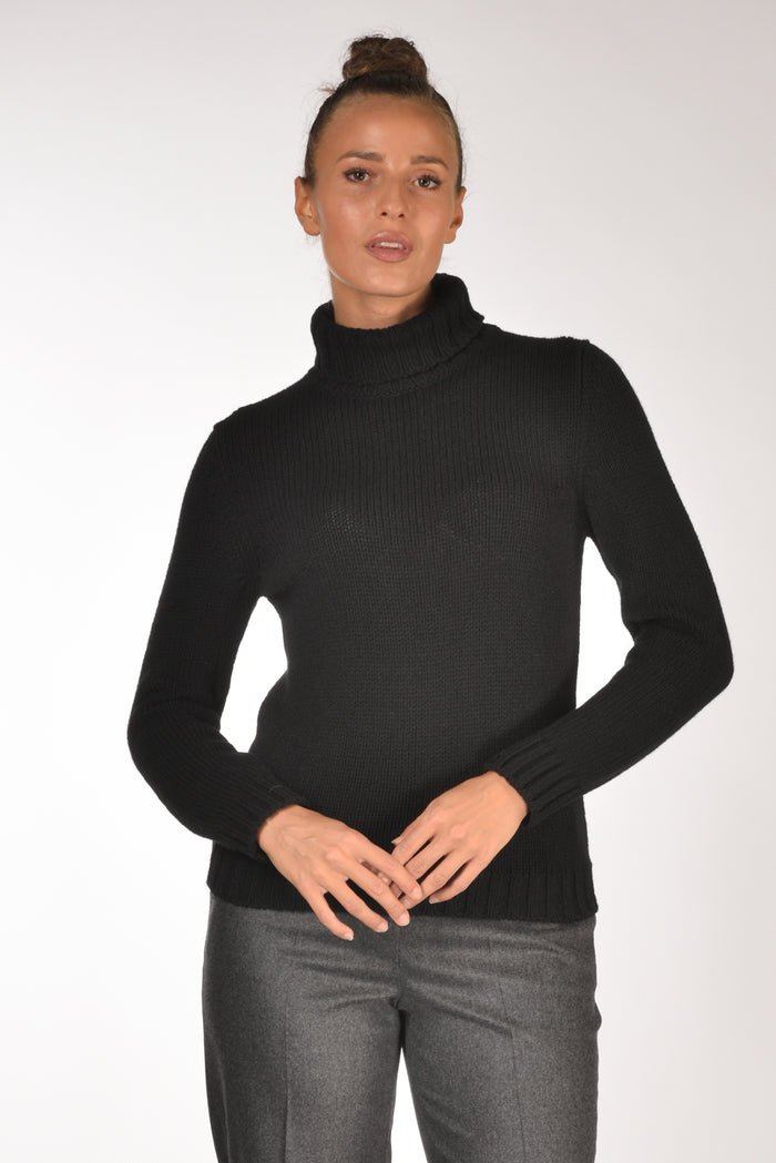 Anne Claire Maglia Collo Alto Nero Donna - 1