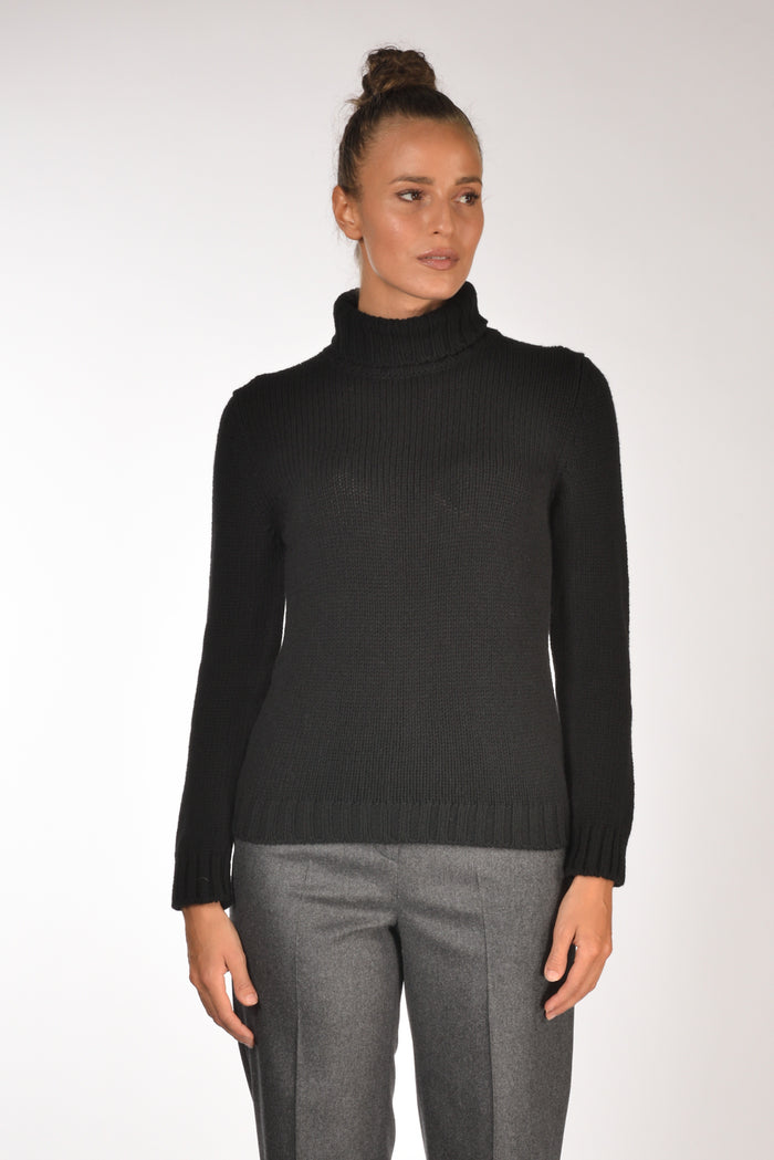 Anne Claire Maglia Collo Alto Nero Donna - 2