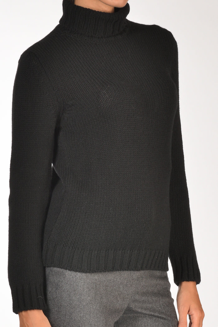 Anne Claire Maglia Collo Alto Nero Donna - 3