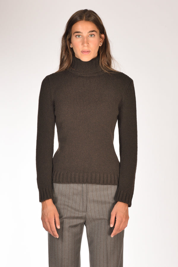 Anne Claire Maglia Collo Alto Marrone Donna-2