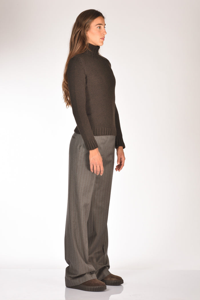 Anne Claire Maglia Collo Alto Marrone Donna - 4