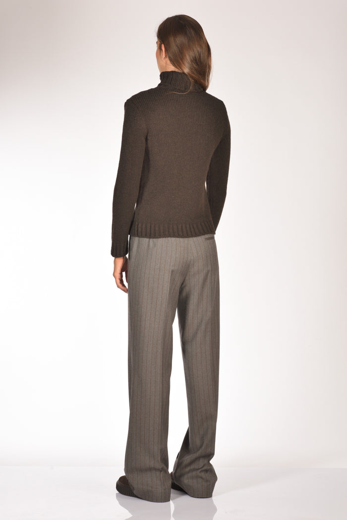 Anne Claire Maglia Collo Alto Marrone Donna - 5