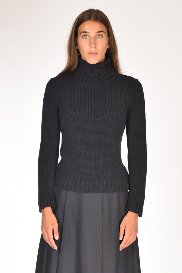 Anne Claire Maglia Collo Alto Blu Donna-2