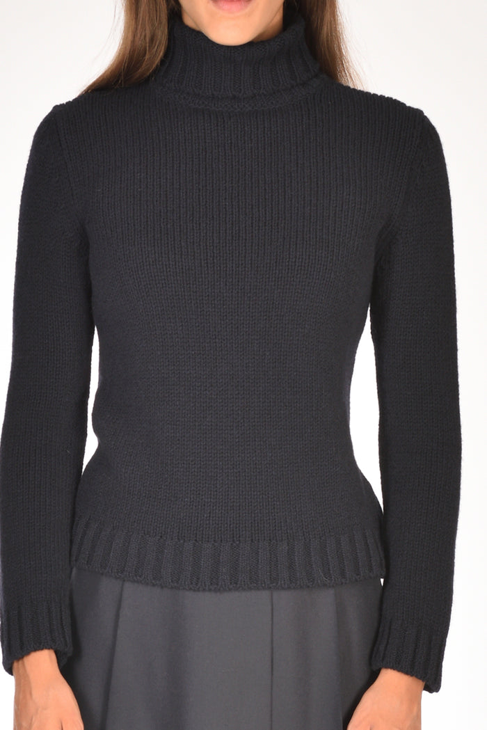 Anne Claire Maglia Collo Alto Blu Donna - 3