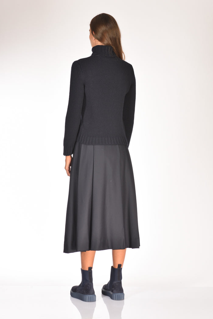 Anne Claire Maglia Collo Alto Blu Donna - 5