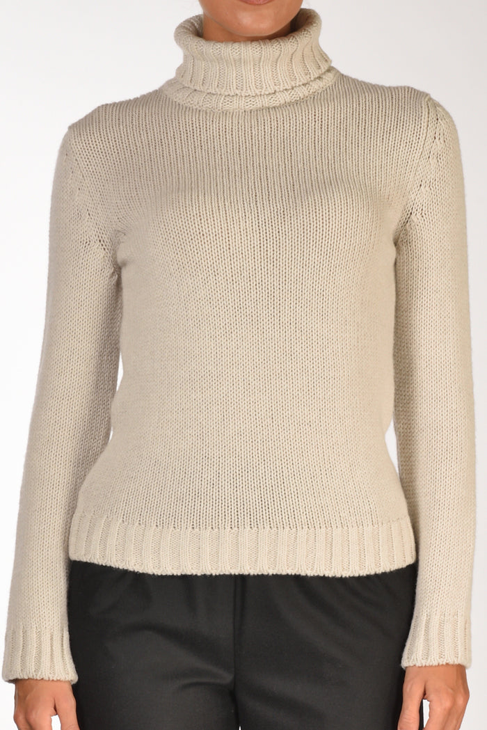 Anne Claire Maglia Collo Alto Beige Donna - 3
