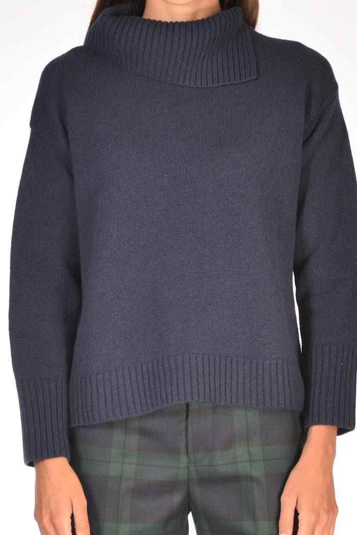 Anne Claire Maglia Collo Alto Blu Donna - 3