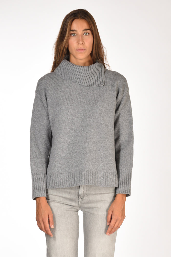 Anne Claire Maglia Collo Alto Grigio Scuro Donna - 2
