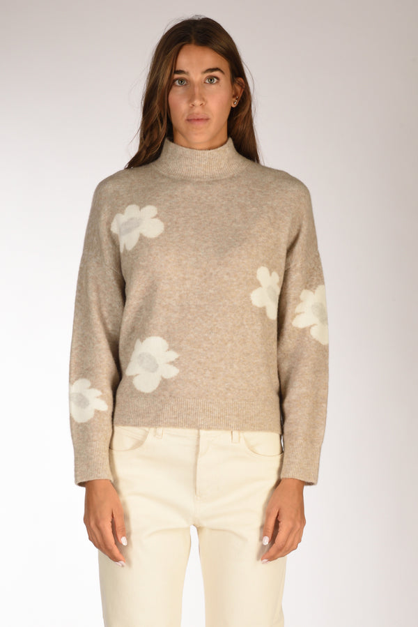 Anne Claire Maglia Lupetto Beige/bianco Donna-2