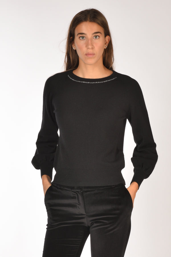 Anne Claire Maglia Girocollo Nero Donna