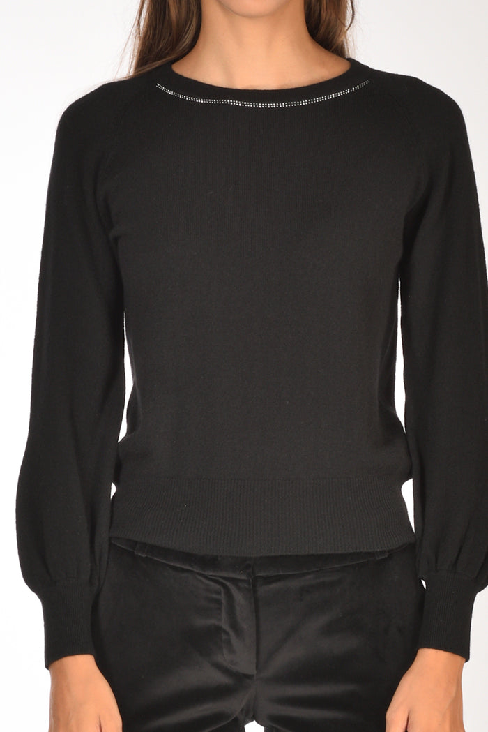 Anne Claire Maglia Girocollo Nero Donna - 3