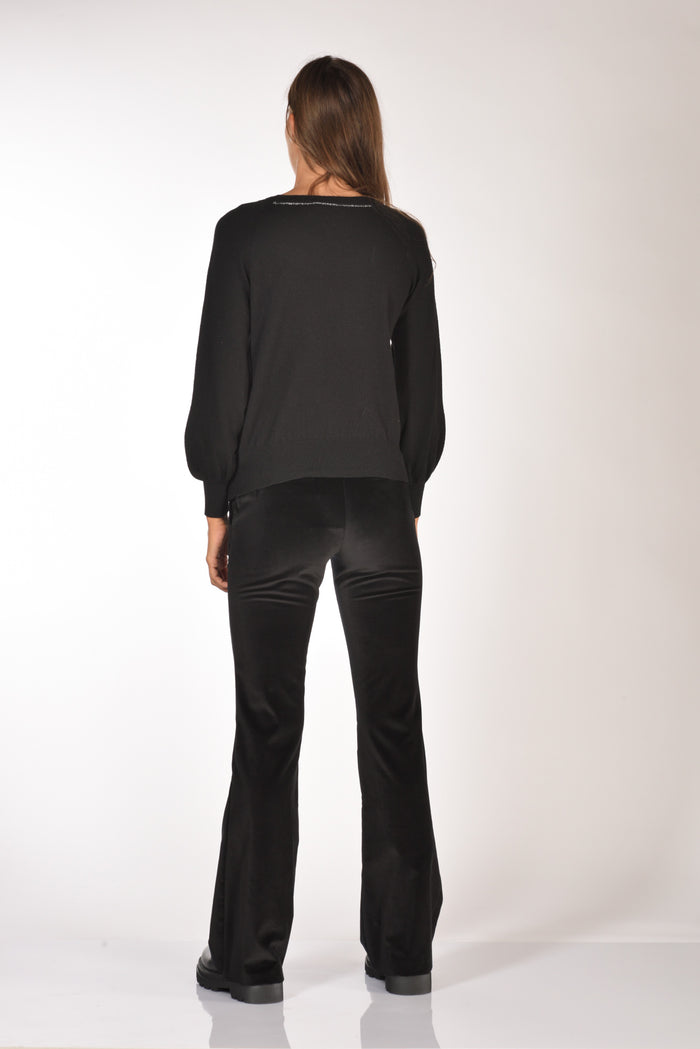 Anne Claire Maglia Girocollo Nero Donna - 5