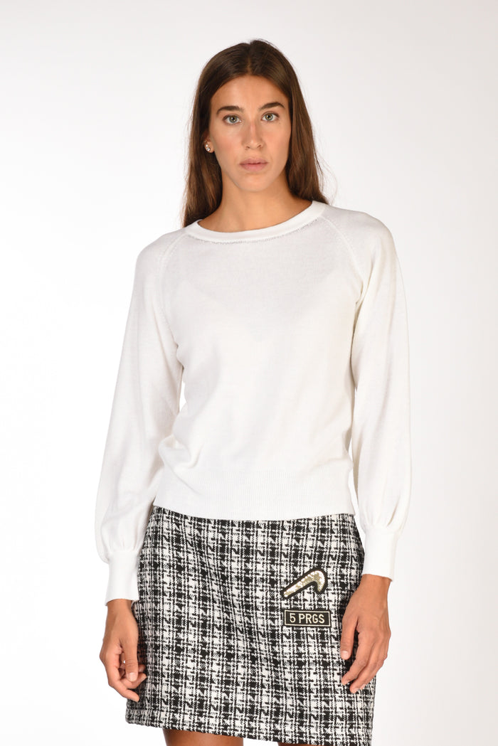 Anne Claire Maglia Girocollo Bianco Donna - 1