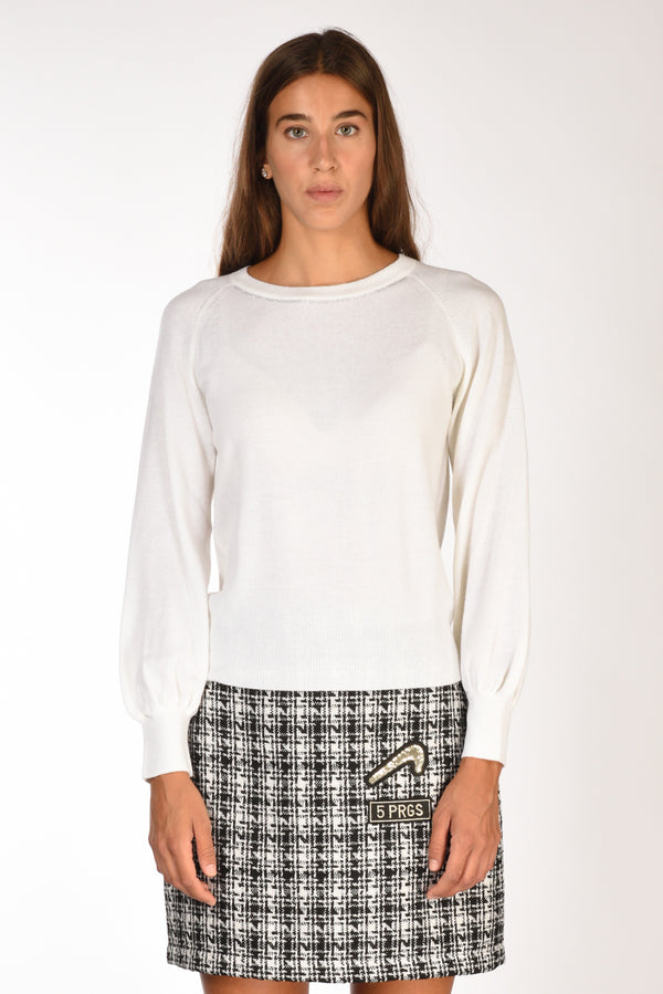 Anne Claire Maglia Girocollo Bianco Donna-2