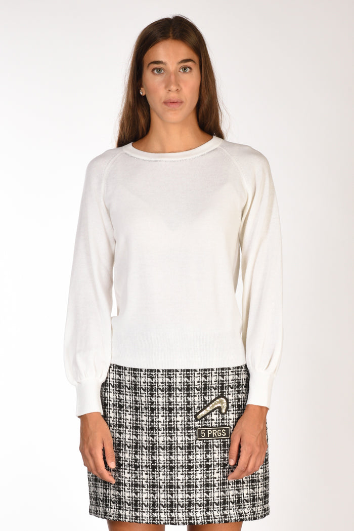 Anne Claire Maglia Girocollo Bianco Donna - 2