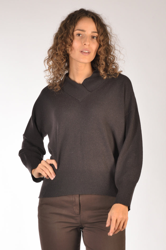 Anne Claire Maglia Marrone Donna - 1