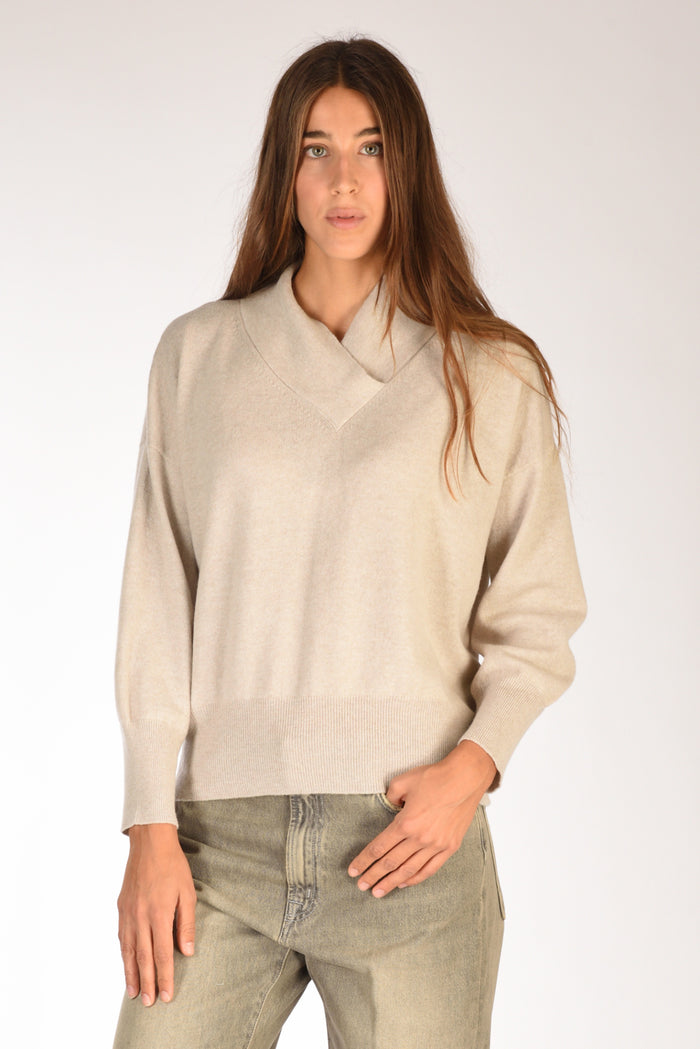 Anne Claire Maglia Beige Donna - 1