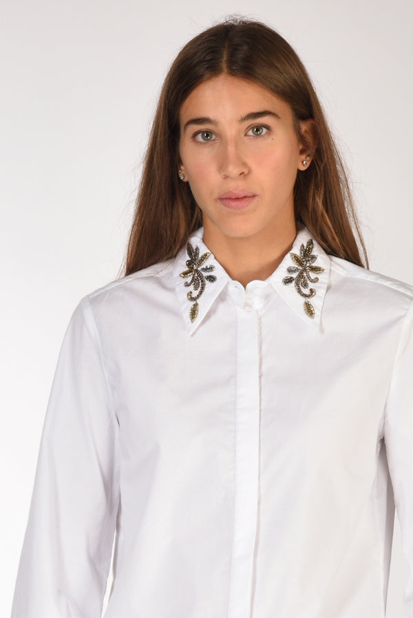 Malìparmi Camicia Ricami Bianco Donna