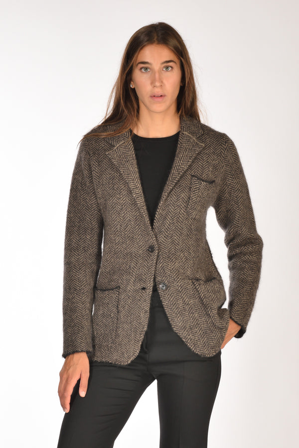 Sanfredi Giacca Monopetto Beige/nero Donna