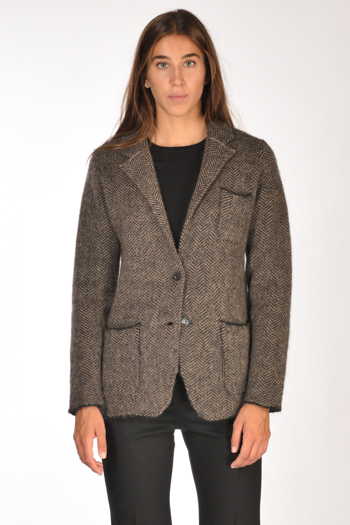 Sanfredi Giacca Monopetto Beige/nero Donna - 2
