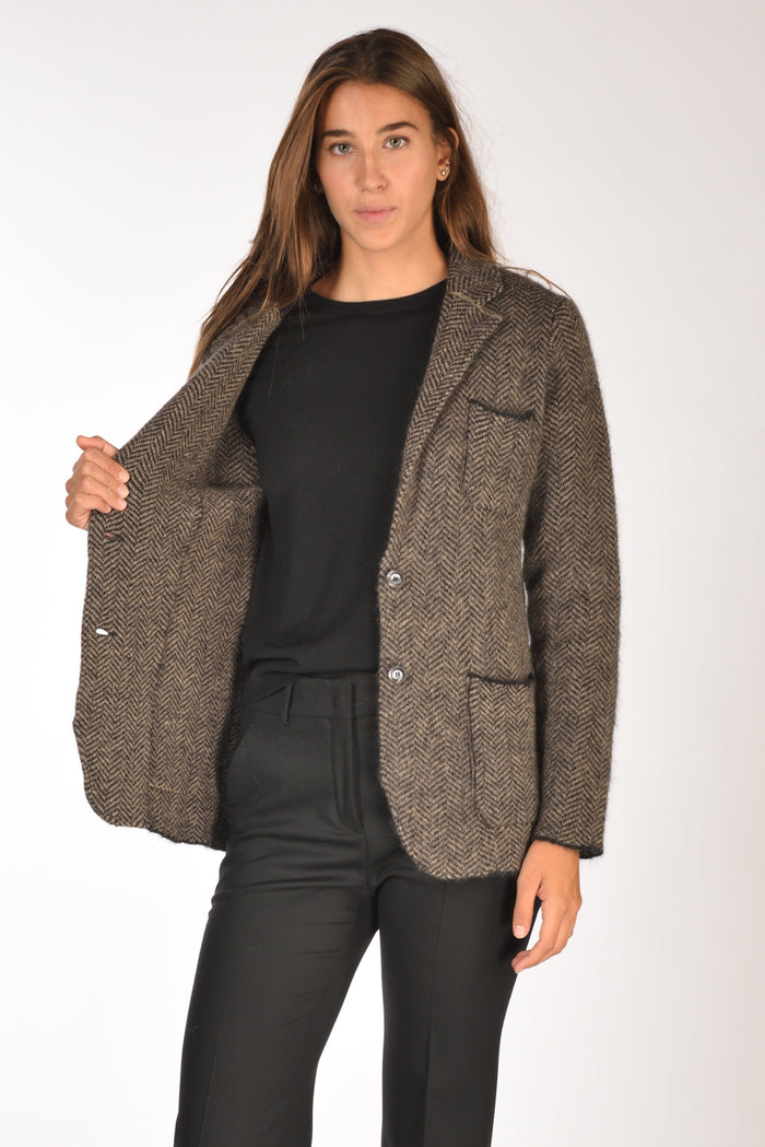 Sanfredi Giacca Monopetto Beige/nero Donna - 6