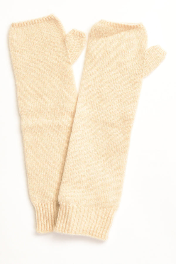 Kujten Guanti Di Maglia Beige Donna