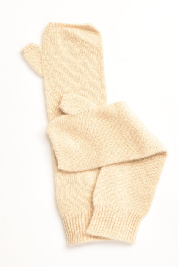 Kujten Guanti Di Maglia Beige Donna-2