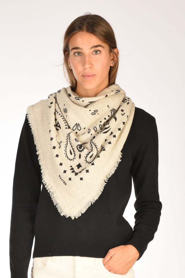 Kujten Bandana Di Maglia Beige Donna