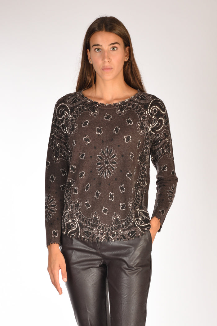 Kujten Maglia Melabandana Marrone Donna - 1