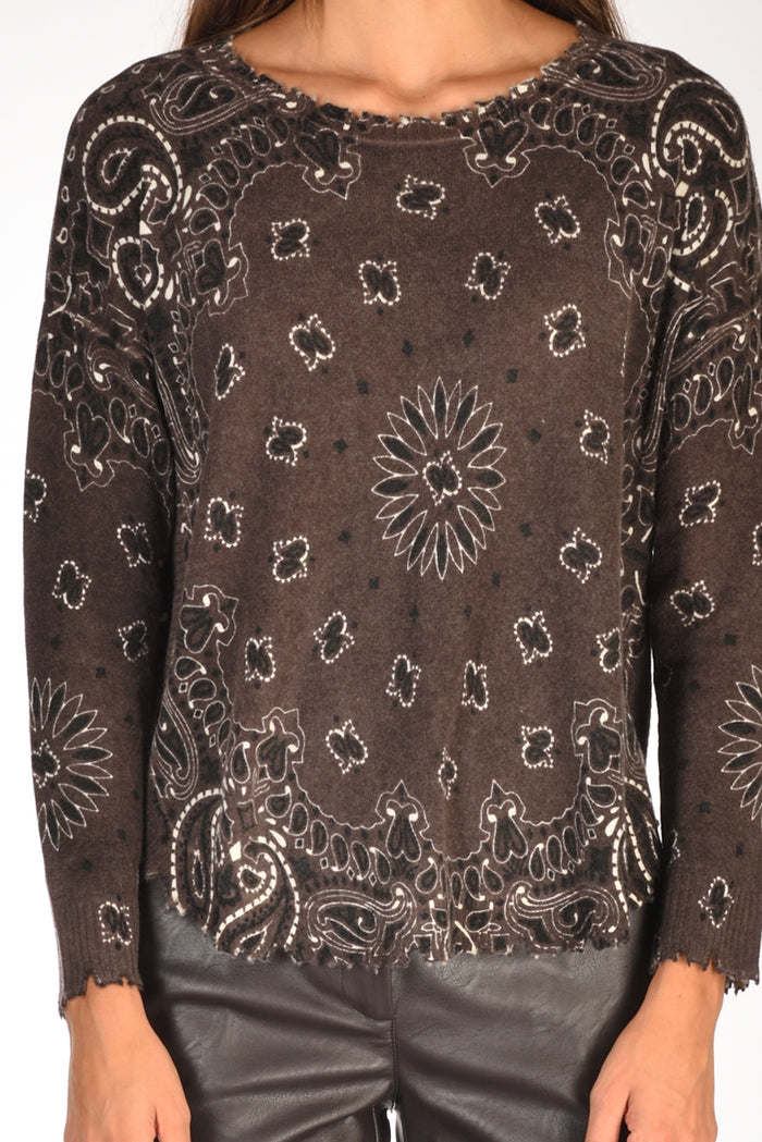 Kujten Maglia Melabandana Marrone Donna - 3