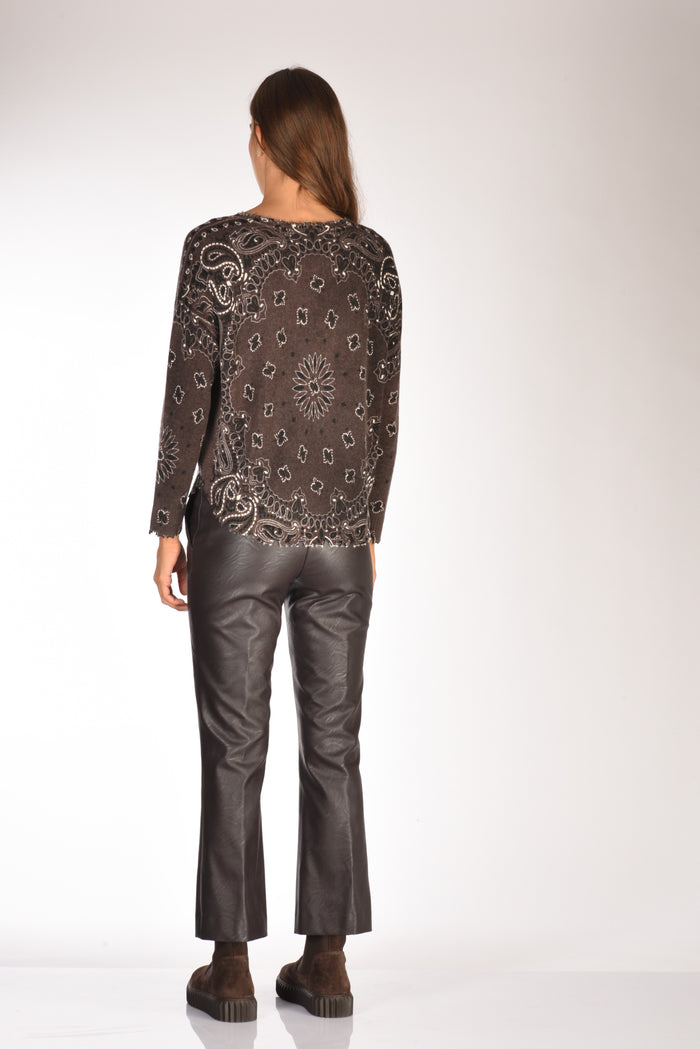 Kujten Maglia Melabandana Marrone Donna - 5