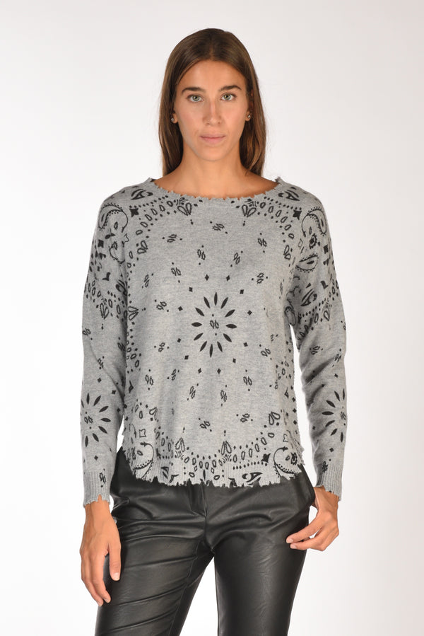 Kujten Maglia Melabandana Grigio Chiaro Donna