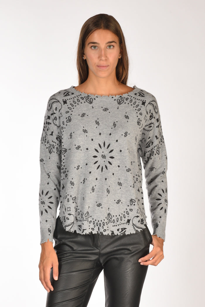 Kujten Maglia Melabandana Grigio Chiaro Donna - 1