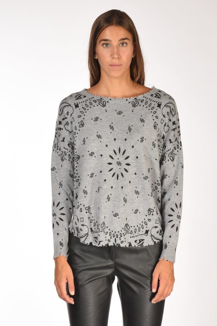 Kujten Maglia Melabandana Grigio Chiaro Donna - 2