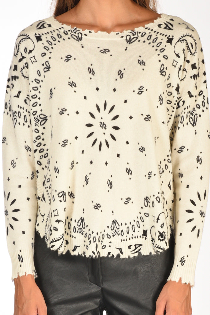 Kujten Maglia Melabandana Bianco Donna - 3
