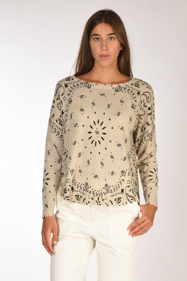 Kujten Maglia Melabandana Beige Donna