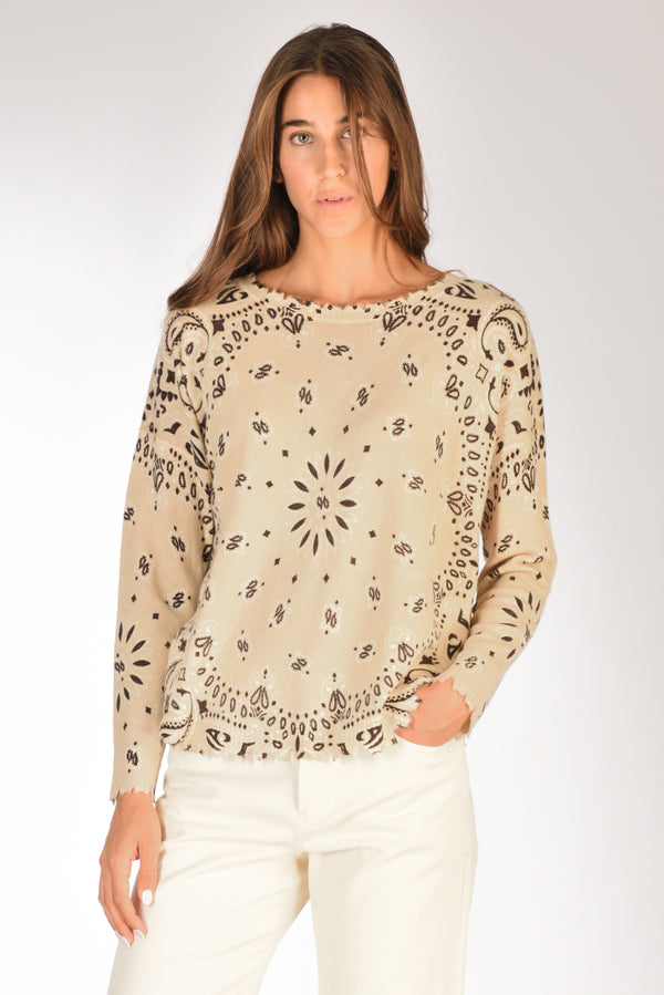 Kujten Maglia Melabandana Marrone/beige Donna