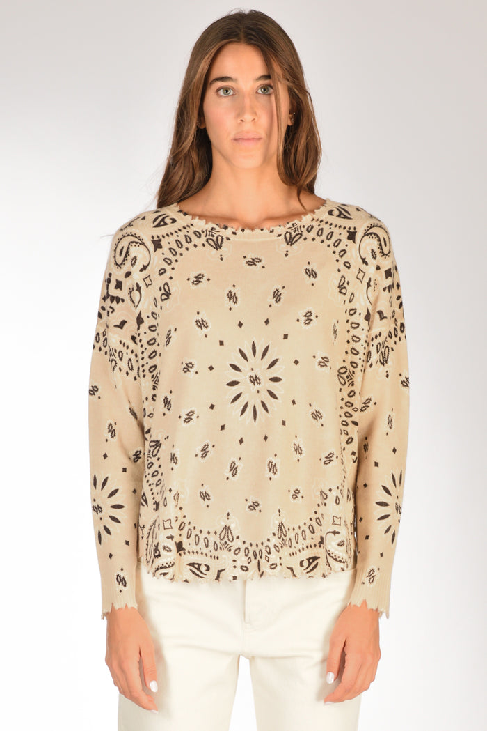 Kujten Maglia Melabandana Marrone/beige Donna - 2