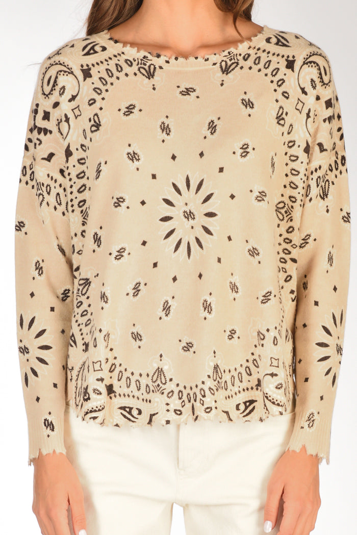 Kujten Maglia Melabandana Marrone/beige Donna - 3