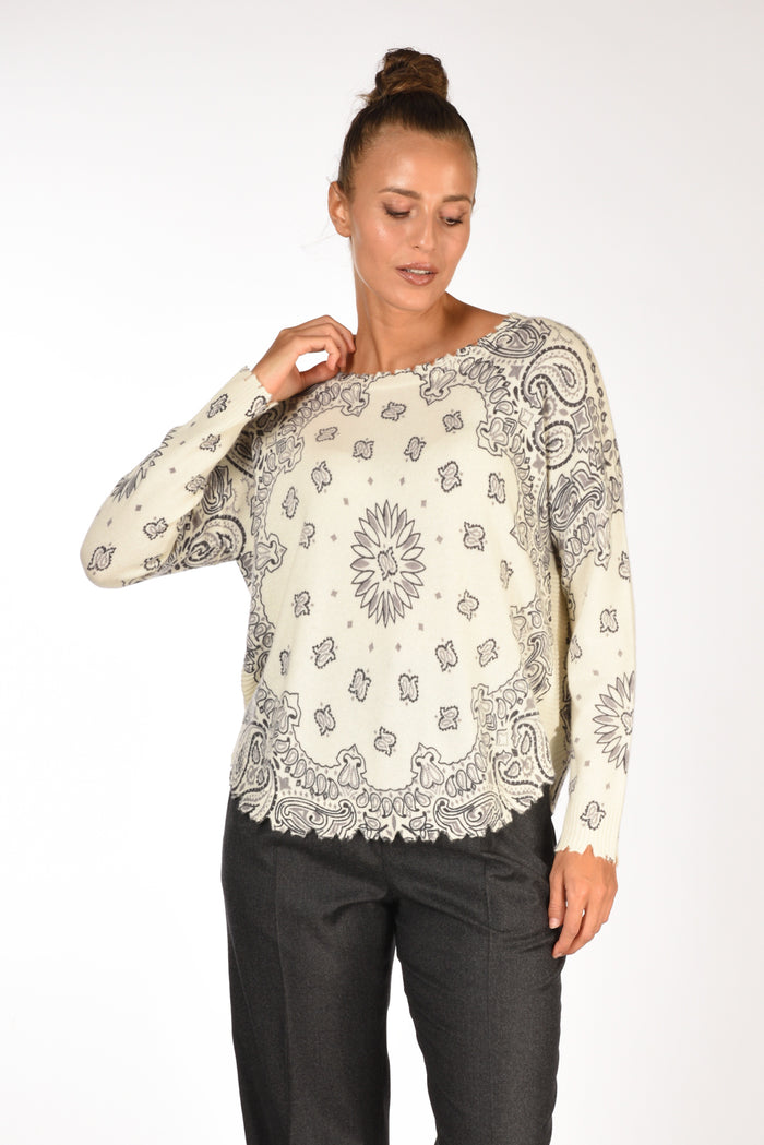 Kujten Maglia Melabandana Bianco/grigio Donna - 1