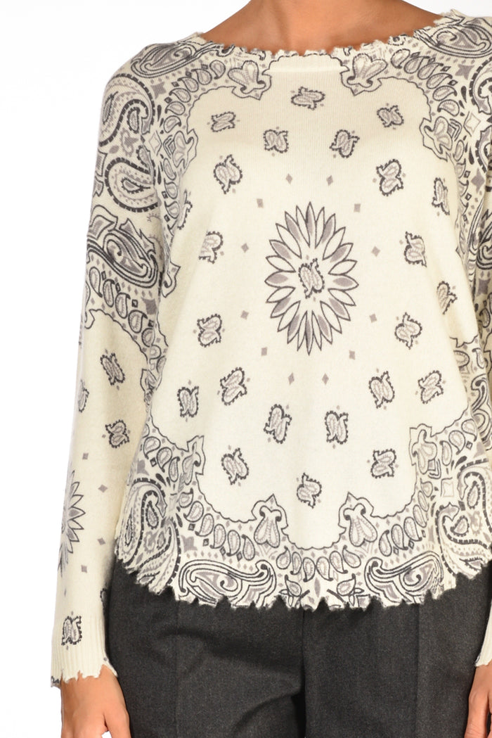 Kujten Maglia Melabandana Bianco/grigio Donna - 3