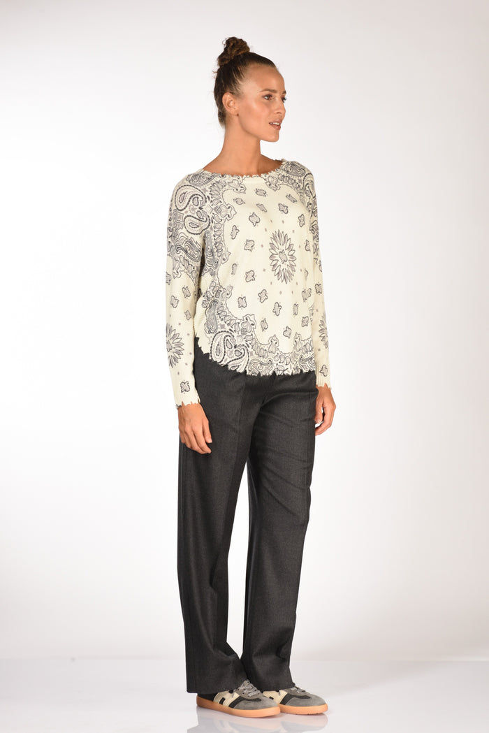Kujten Maglia Melabandana Bianco/grigio Donna - 4