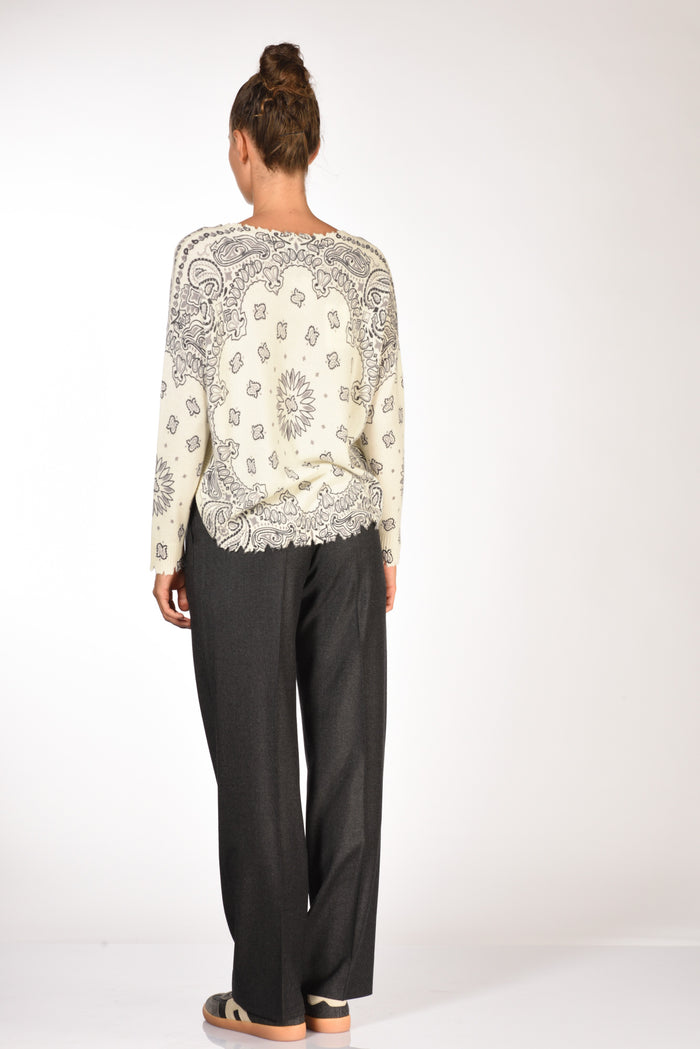 Kujten Maglia Melabandana Bianco/grigio Donna - 5