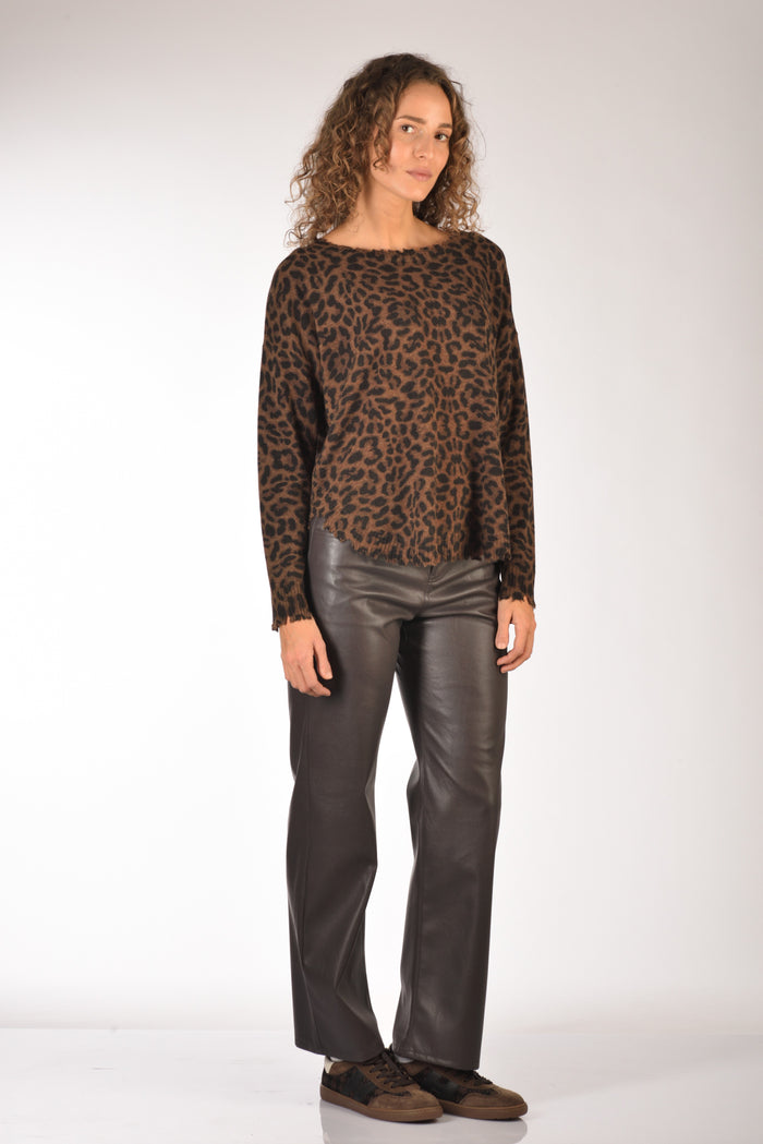 Kujten Maglia Maleah Marrone Donna - 4