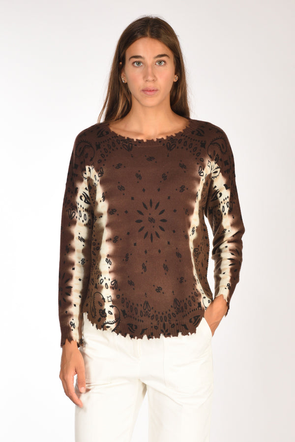 Kujten Maglia Mela Abba Marrone Donna