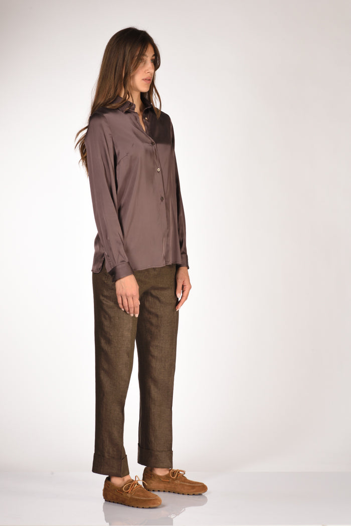 Gabriele Bellini Camicia Colletto Marrone Donna - 4