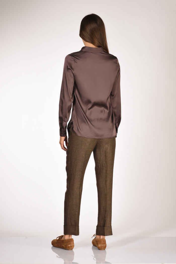 Gabriele Bellini Camicia Colletto Marrone Donna - 5
